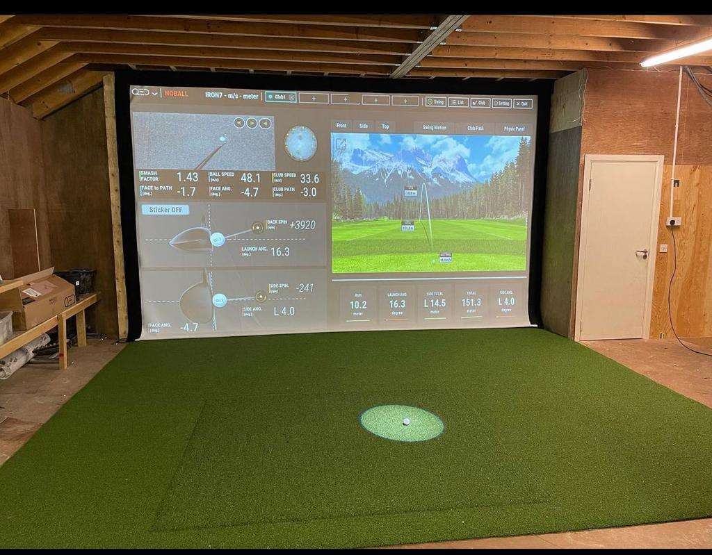 Home golf simulator installation